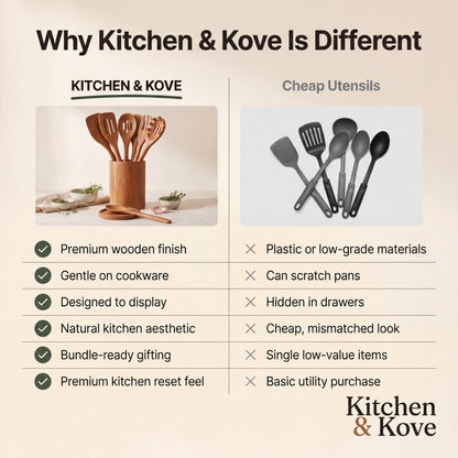 The Kove 9™ Wooden Utensil Set